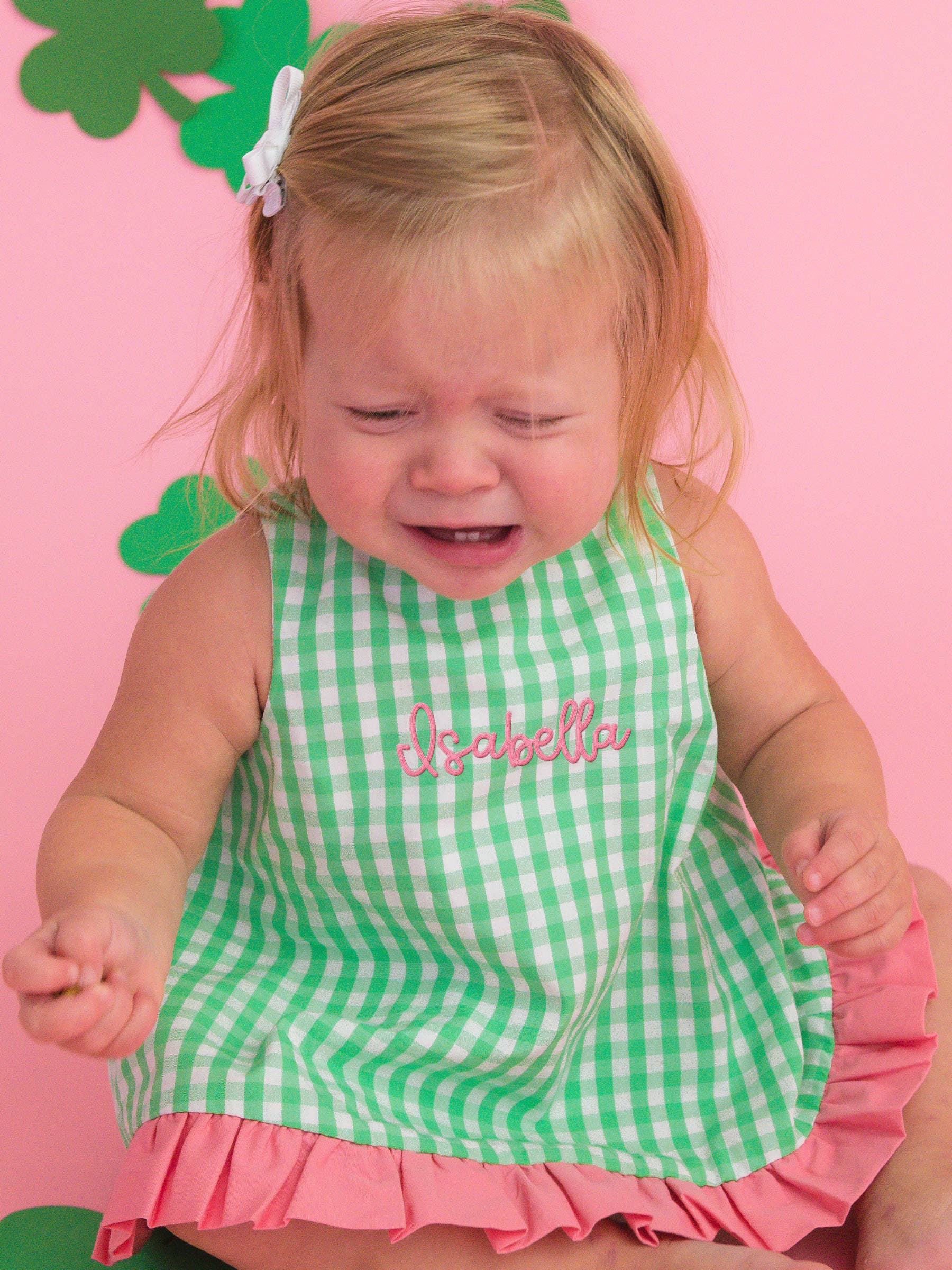 Baby Girls Classic Spring Bud Gingham Ruffle Swing Top & Bloomer Set