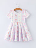 Easter Egg and Cross Print Christening Girls Dress