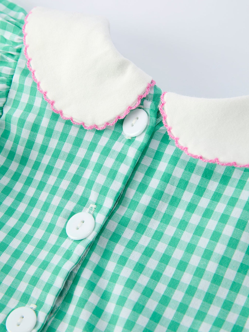 Spring Gingham Bow Ruffle Smocked Pickle Ball Girl Dress