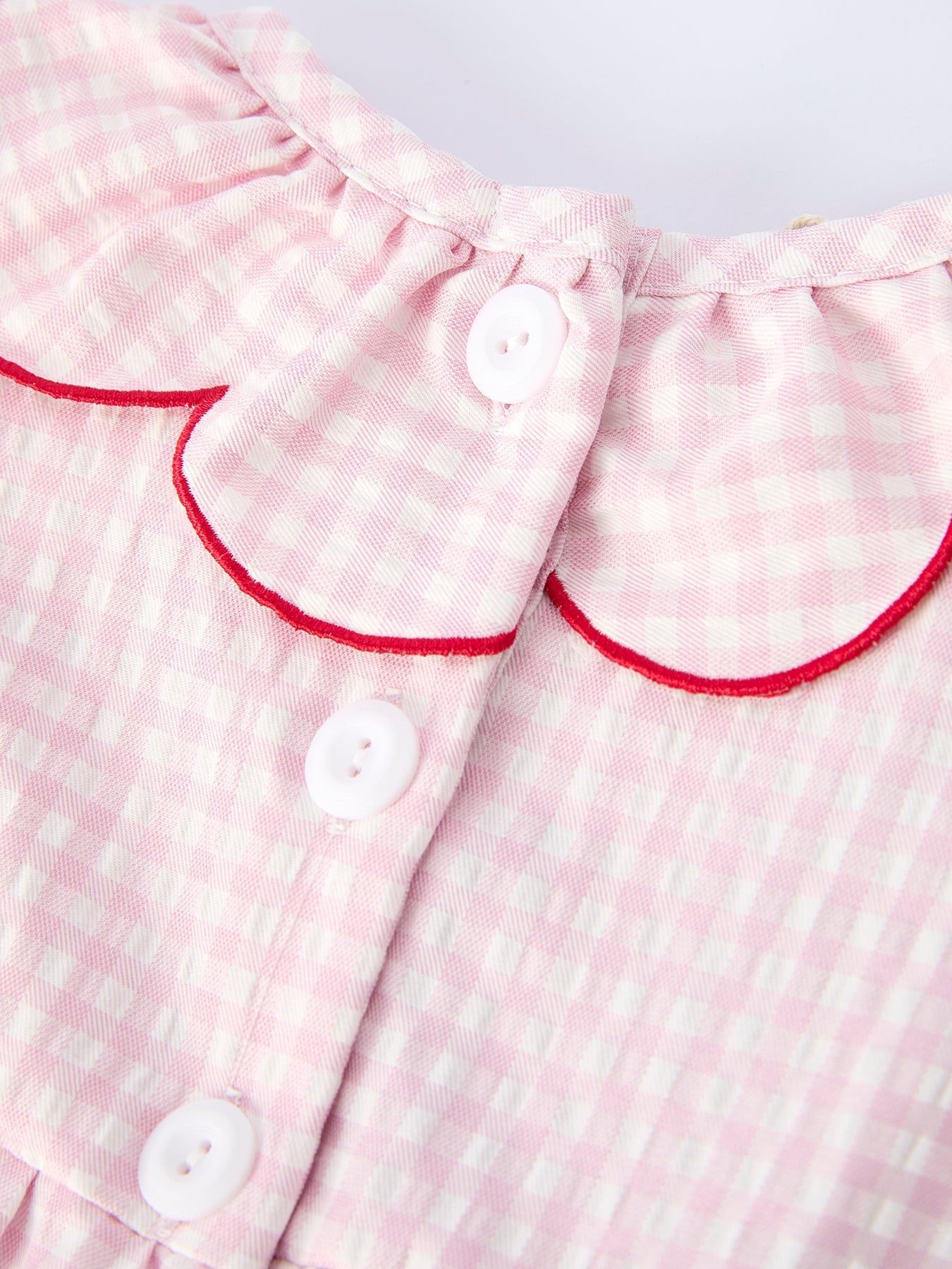 Baby Girls' Plaid Smocked Strawberry Applique Romper