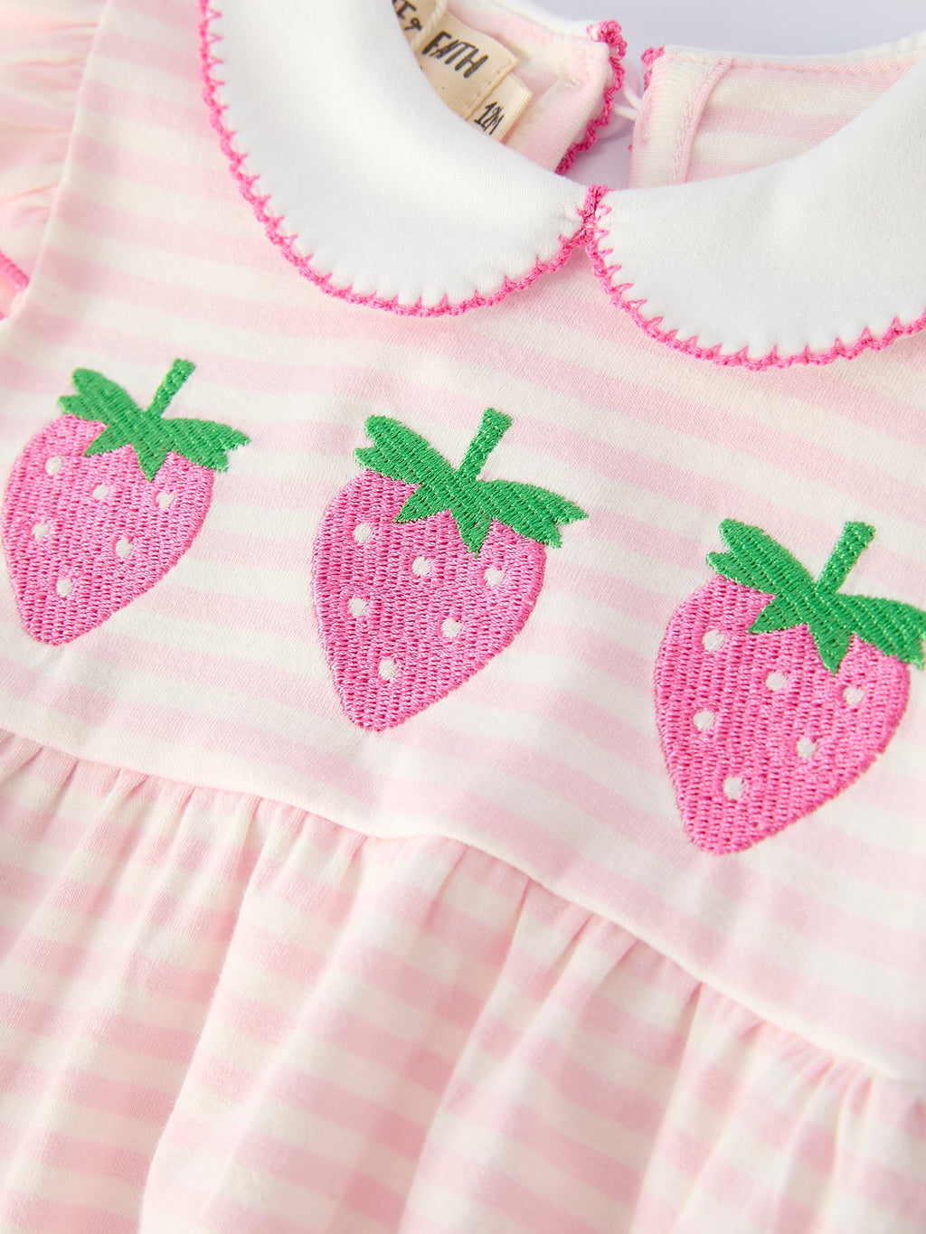 Strawberry Girl Romper Ruffle Peter Pan Collar