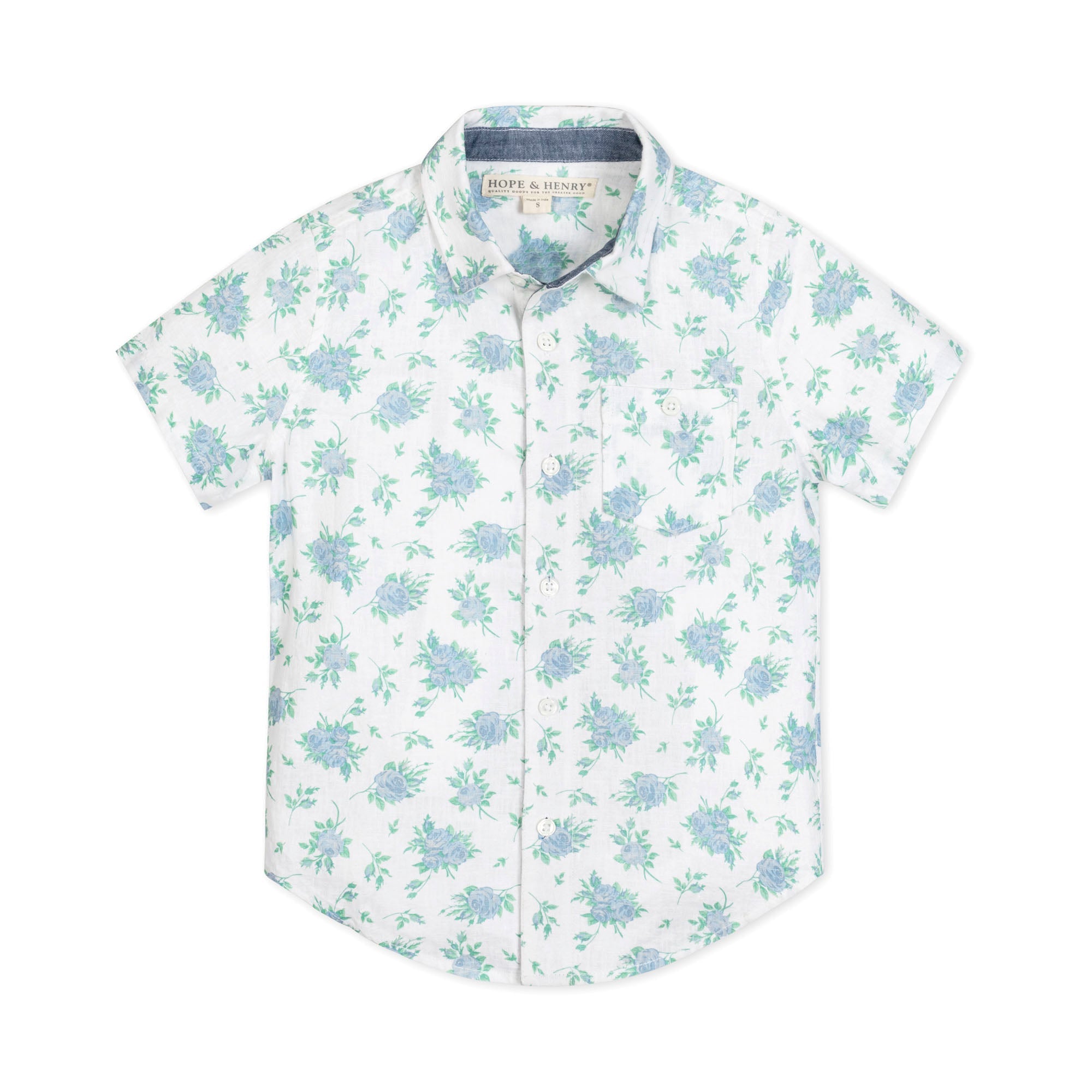 Linen Short Sleeve Button Down Shirt - Baby