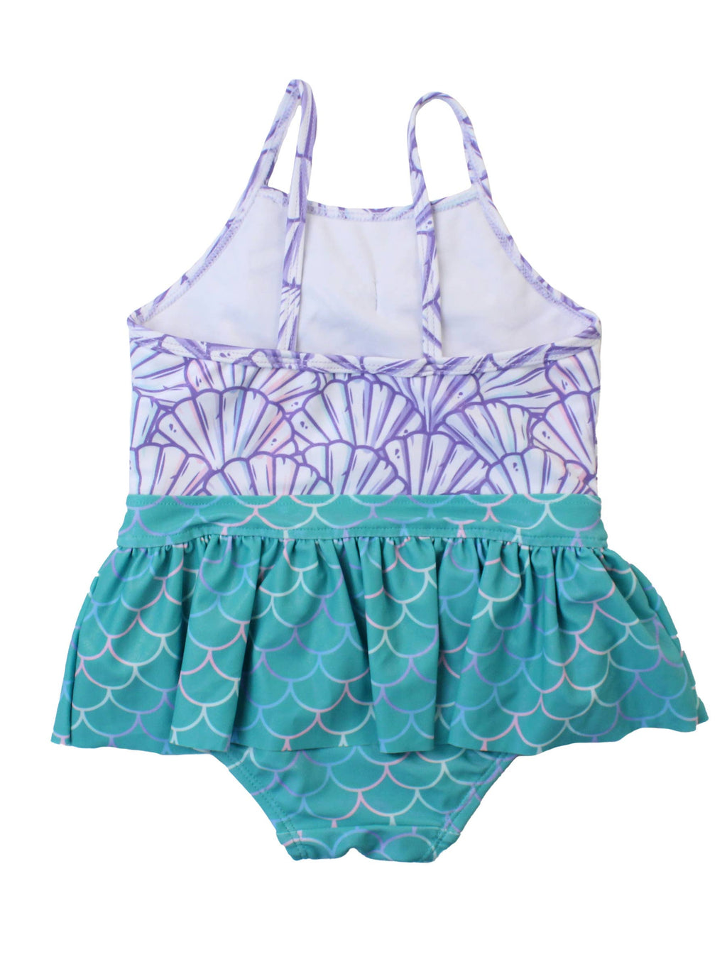 Girls Magical Mermaid Big Bow Skirted One Piece Swimsuit