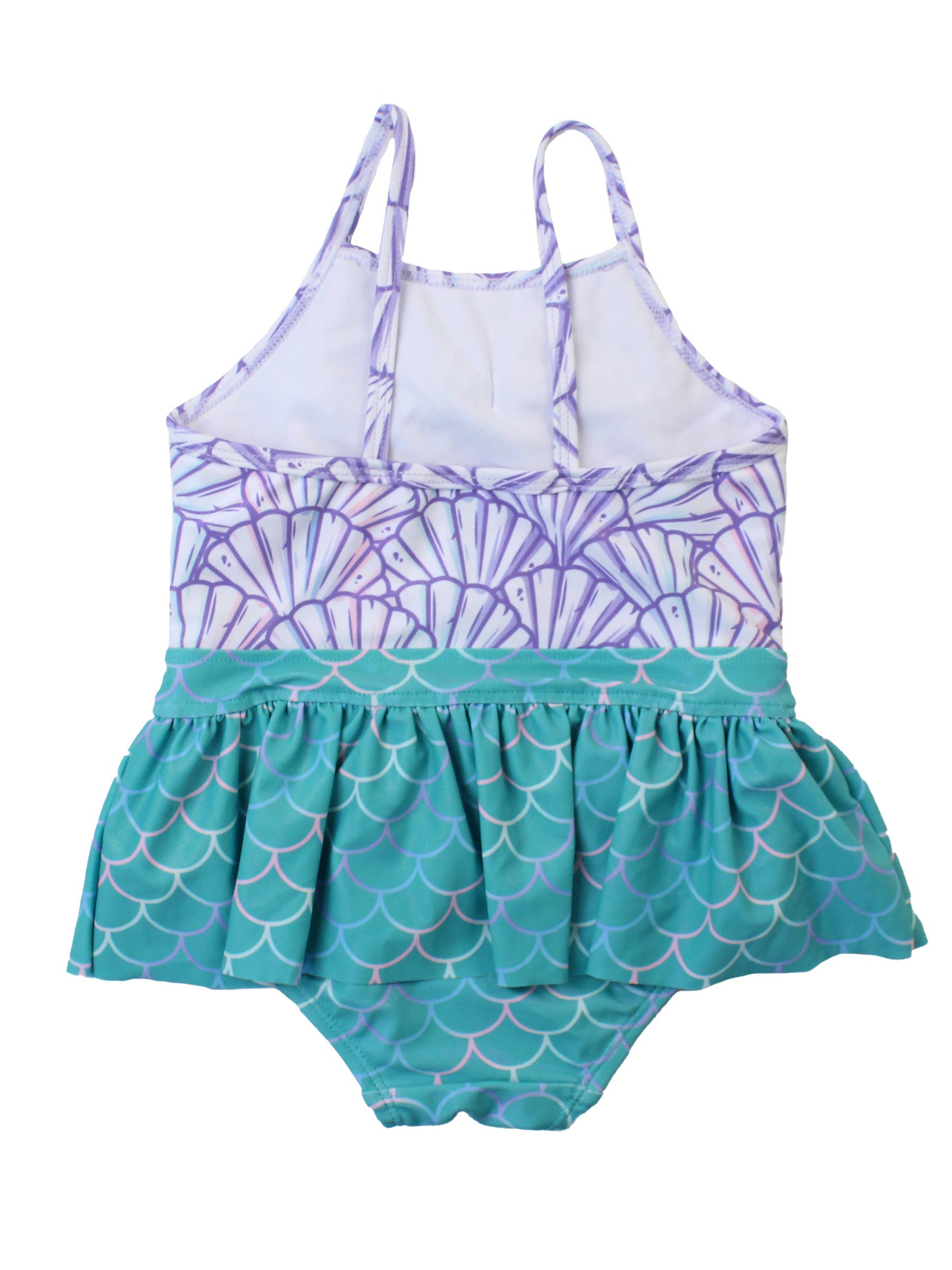 Girls Magical Mermaid Big Bow Skirted One Piece Swimsuit