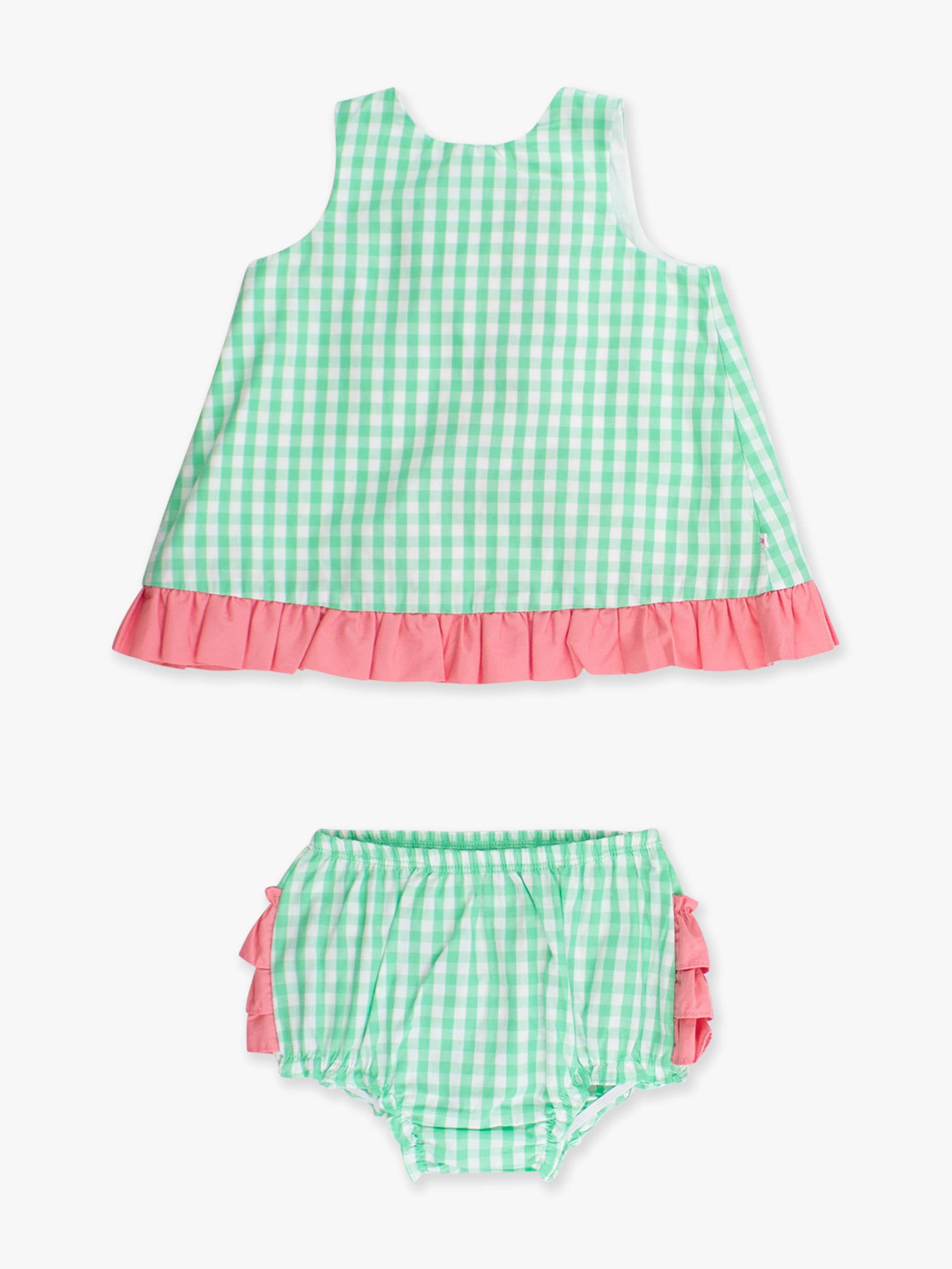Baby Girls Classic Spring Bud Gingham Ruffle Swing Top & Bloomer Set