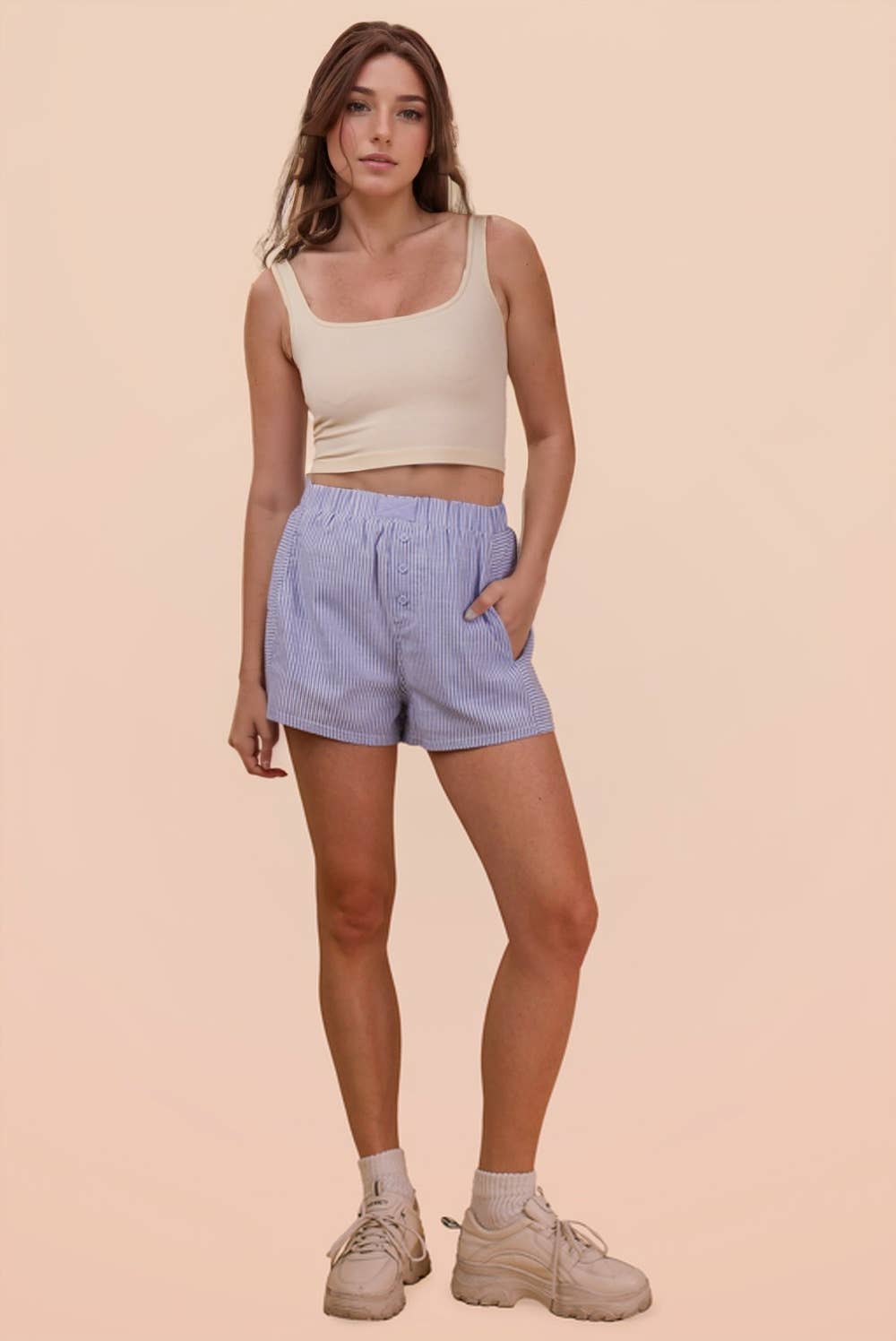 NP70735-Striped & Checker Boxer Shorts