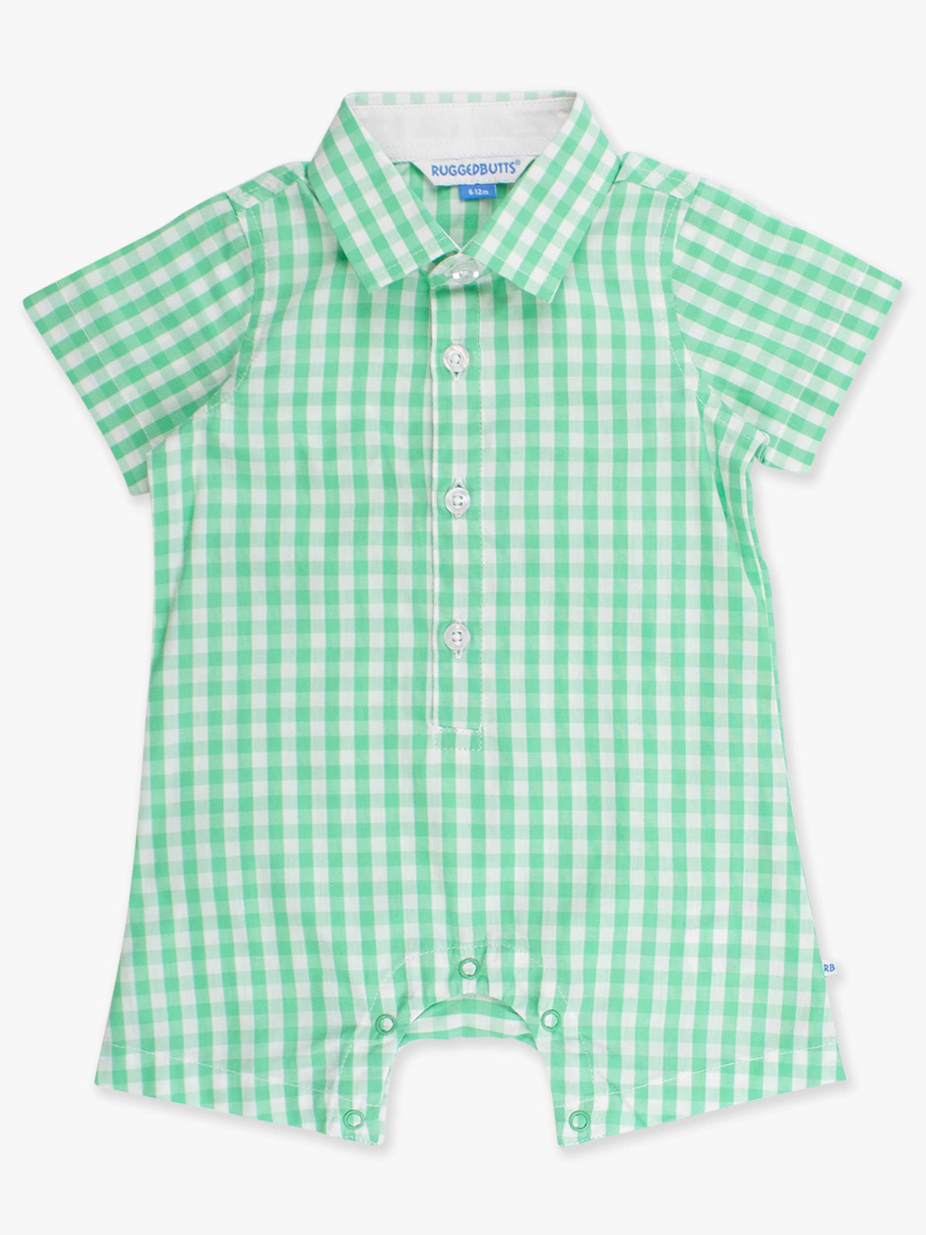 Baby Boys Classic Spring Bud Gingham Short Sleeve Woven Button-Up Romper