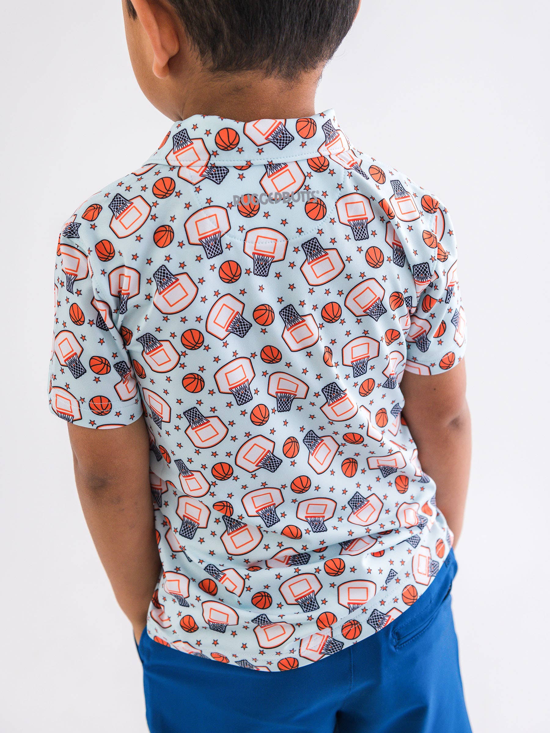 Boys Basketball Star Knit Short Sleeve Performance Polo