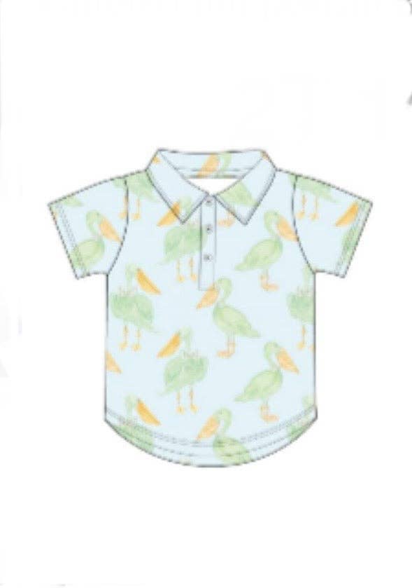 Mint Pelican Polo Shirt
