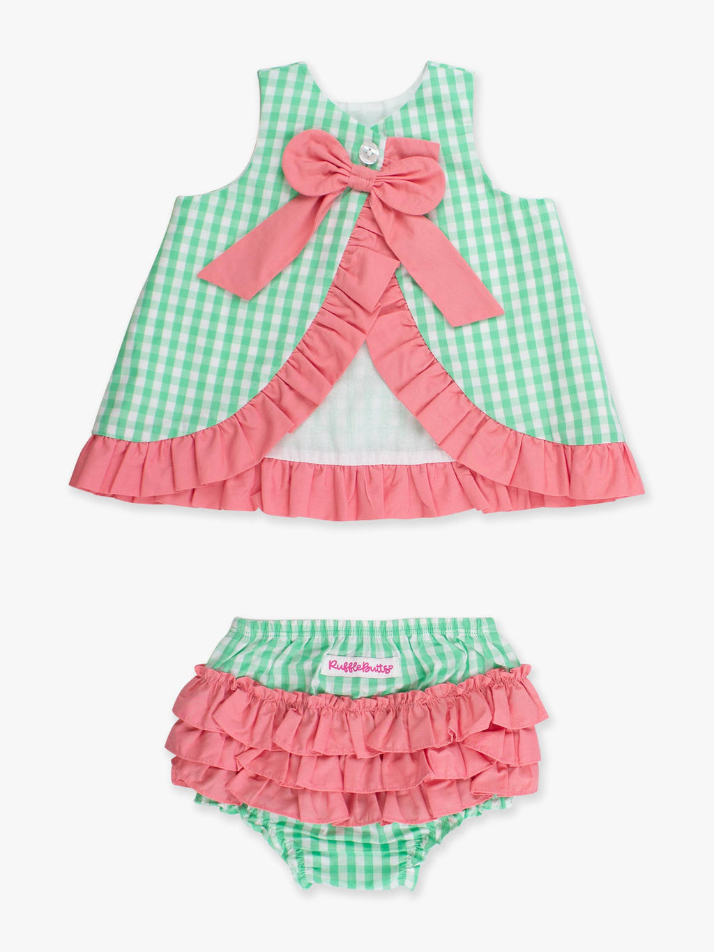Baby Girls Classic Spring Bud Gingham Ruffle Swing Top & Bloomer Set