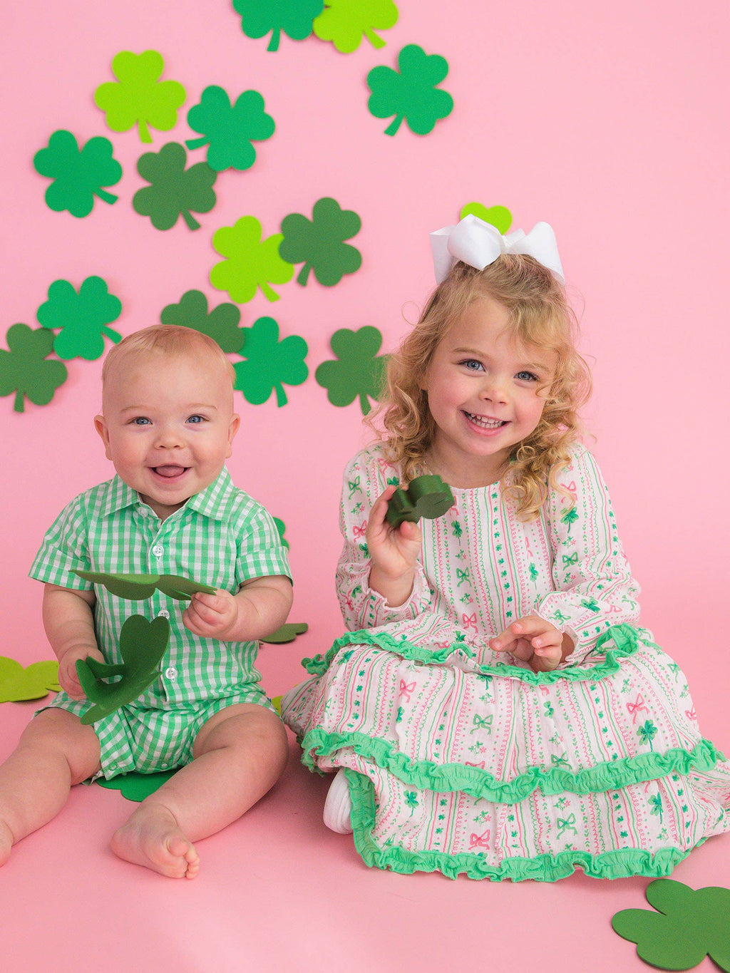 Baby Boys Classic Spring Bud Gingham Short Sleeve Woven Button-Up Romper