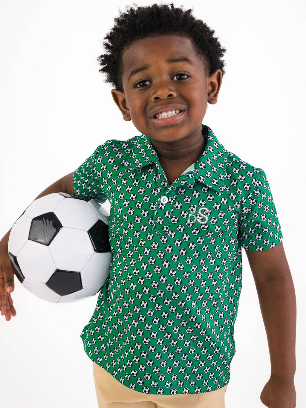Boys Soccer Mania Knit Short Sleeve Performance Polo