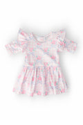 Ribbons & Roses 3/4 Sleeve Flutter Twirl Bodysuit